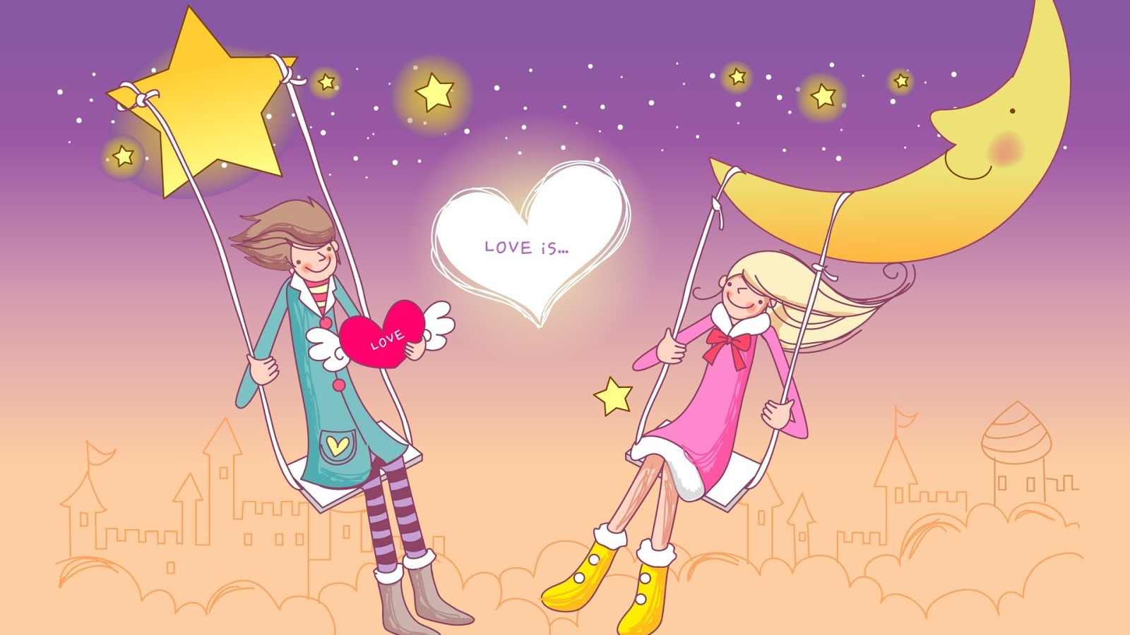 Cute Couples Cartoon Wallpapers