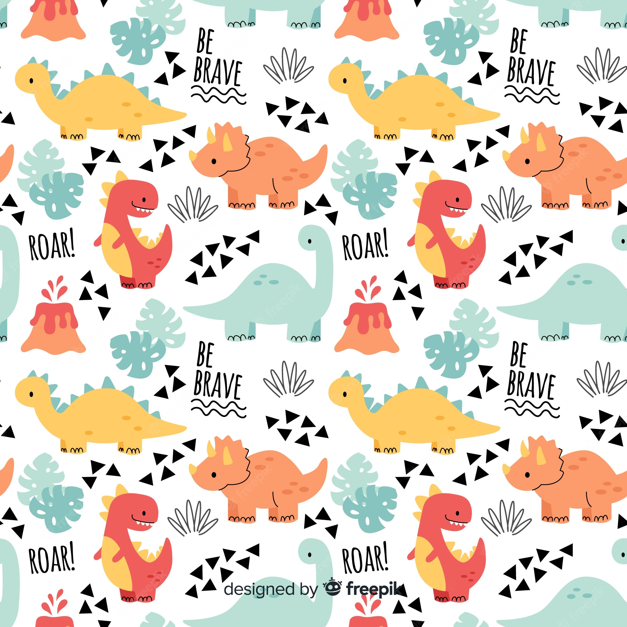 Cute Dinosaur Pattern Wallpapers