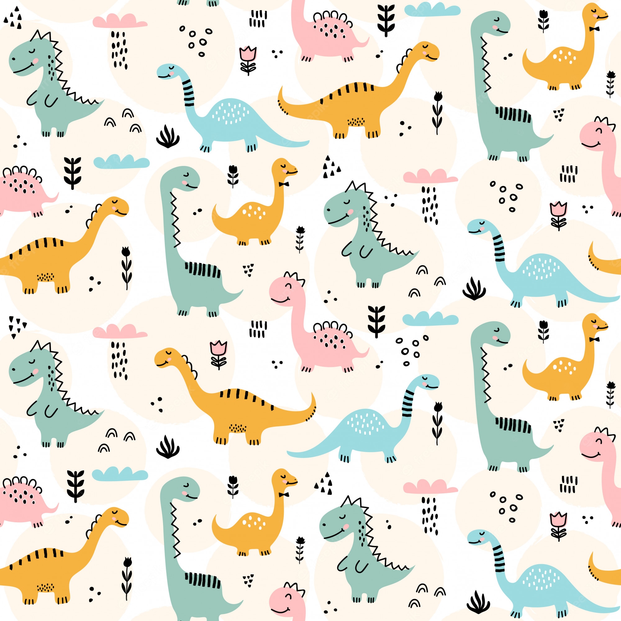 Cute Dinosaur Pattern Wallpapers