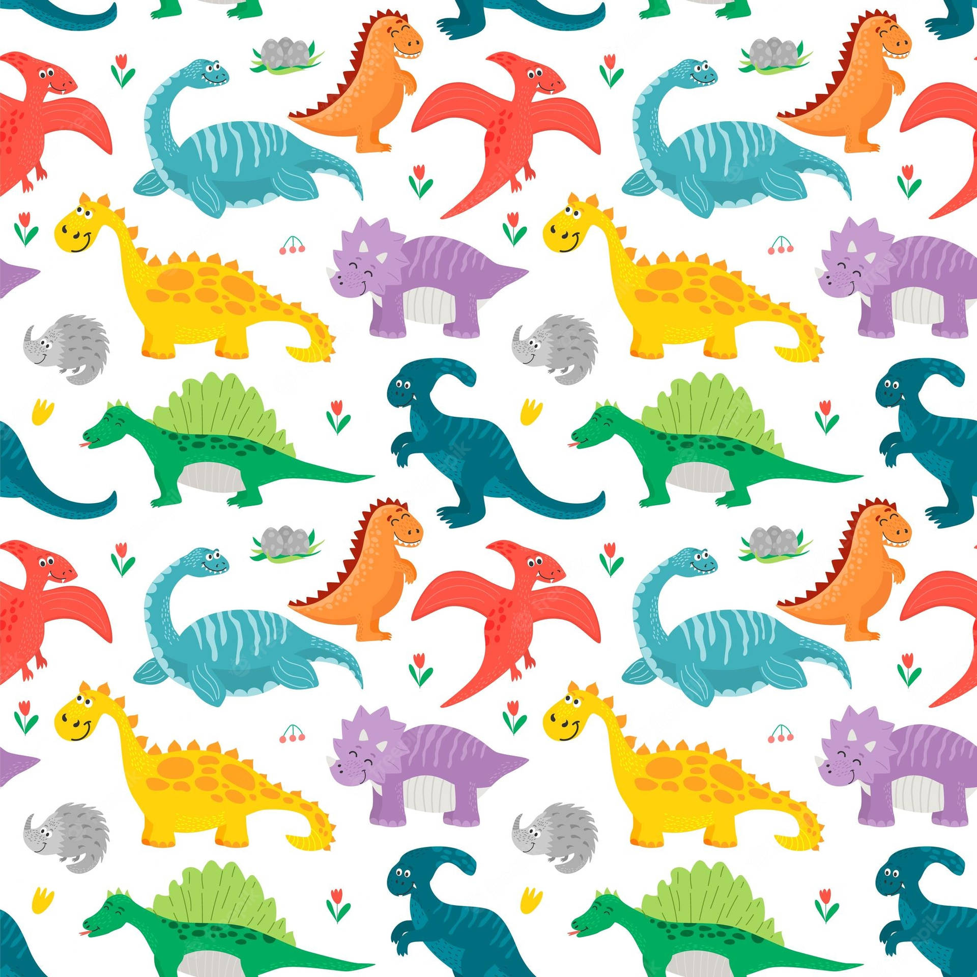 Cute Dinosaur Pattern Wallpapers