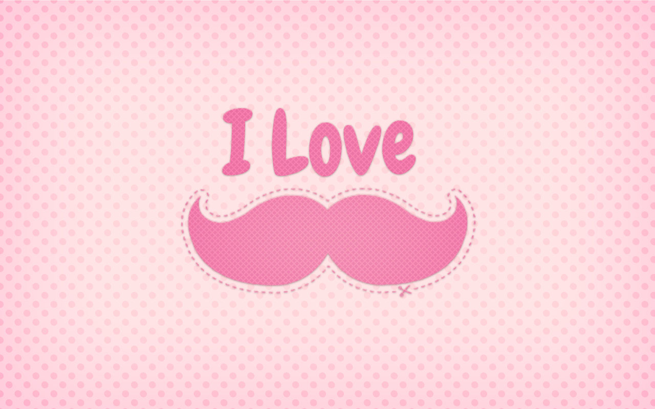 Cute Girly Mustache Wallpapers