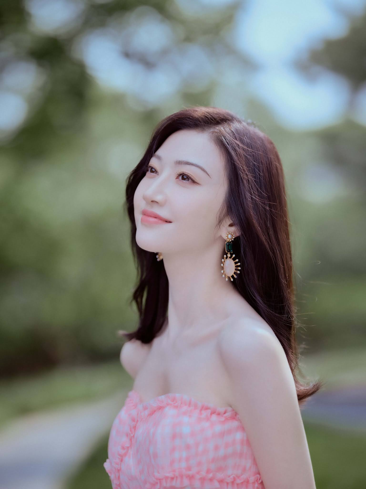 Cute Jing Tian in White Dress Wallpapers