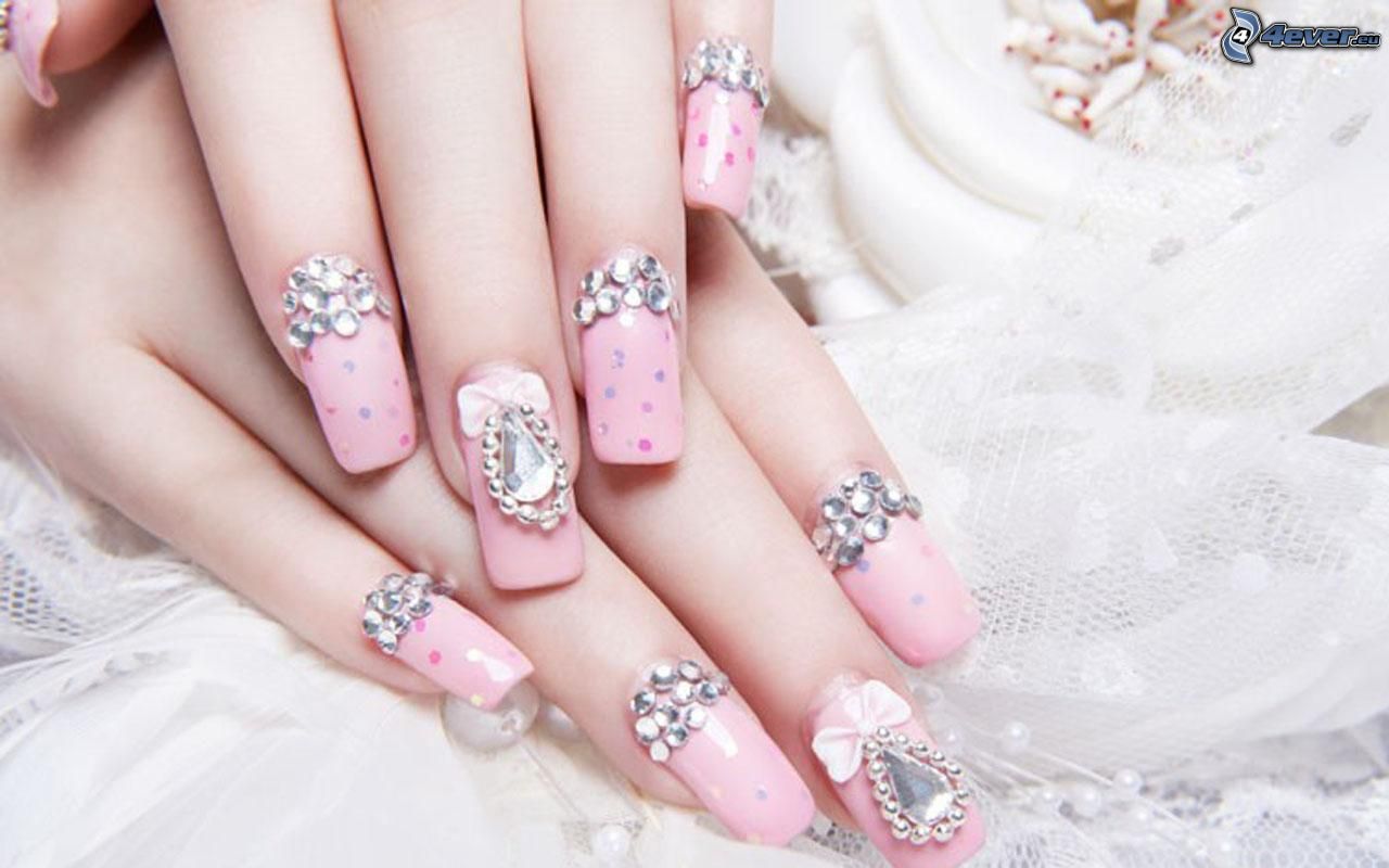 Cute Model And Painted Nails Wallpapers