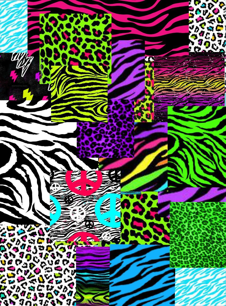 Cute Neon Animal Print Wallpapers Wallpapers