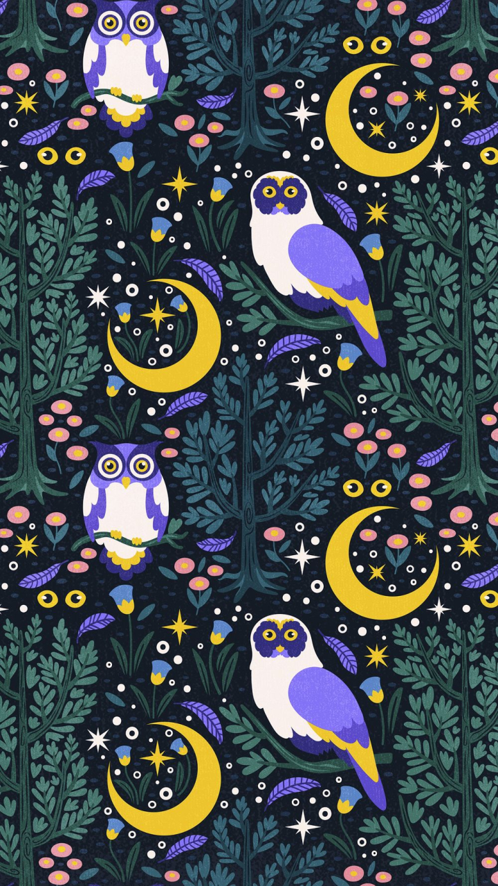 Cute Owl Pattern Wallpapers