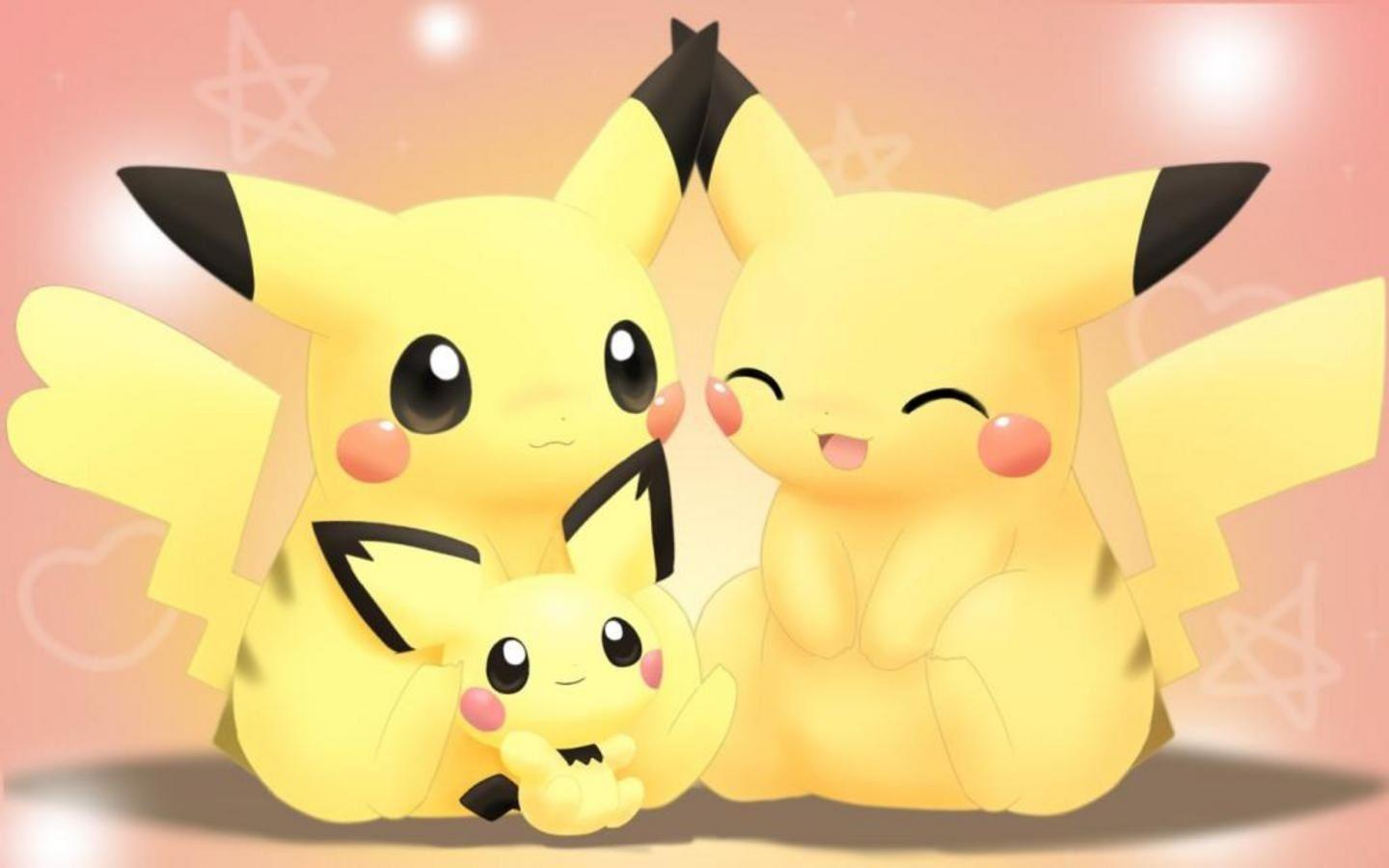 Cute Pikachu Eating A Heart Wallpapers