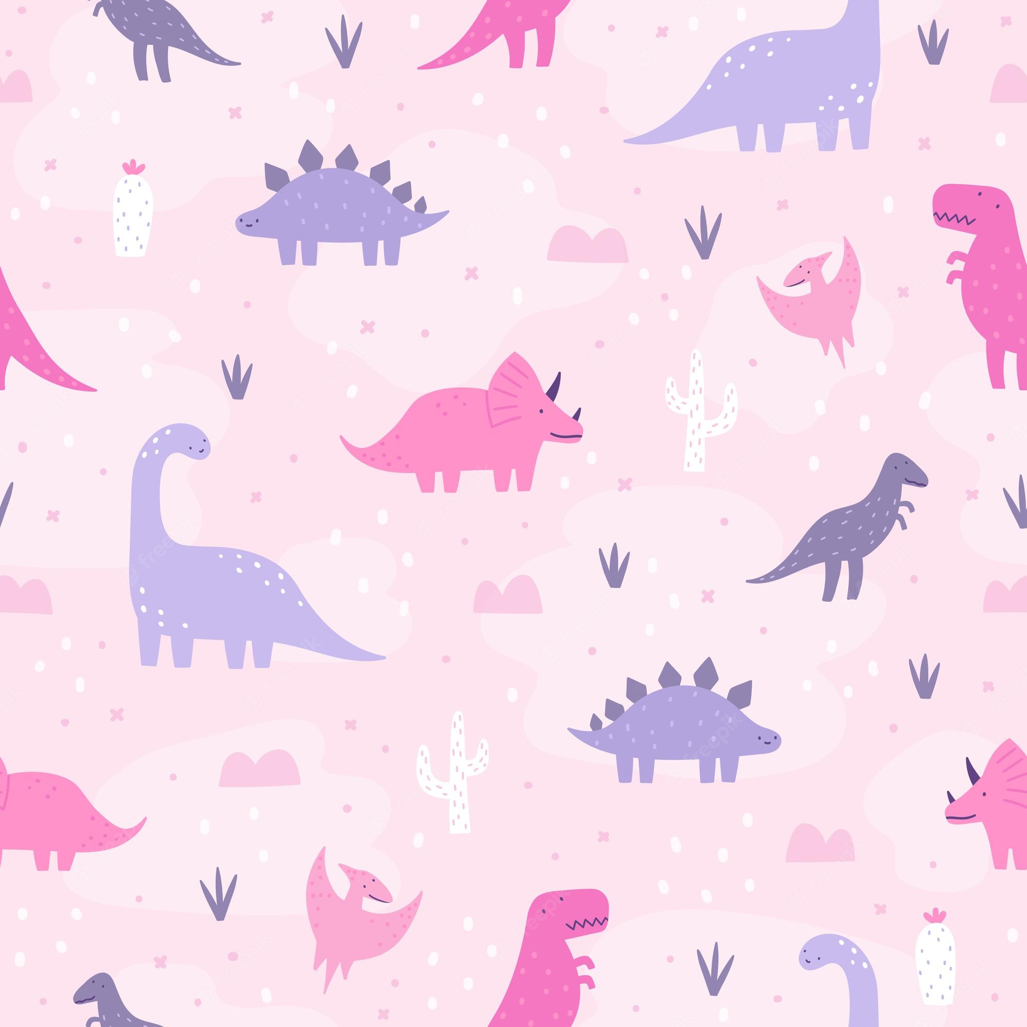 Cute Pink Dinosaur Wallpapers