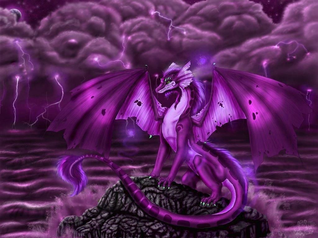 Cute Purple Dragon Wallpapers