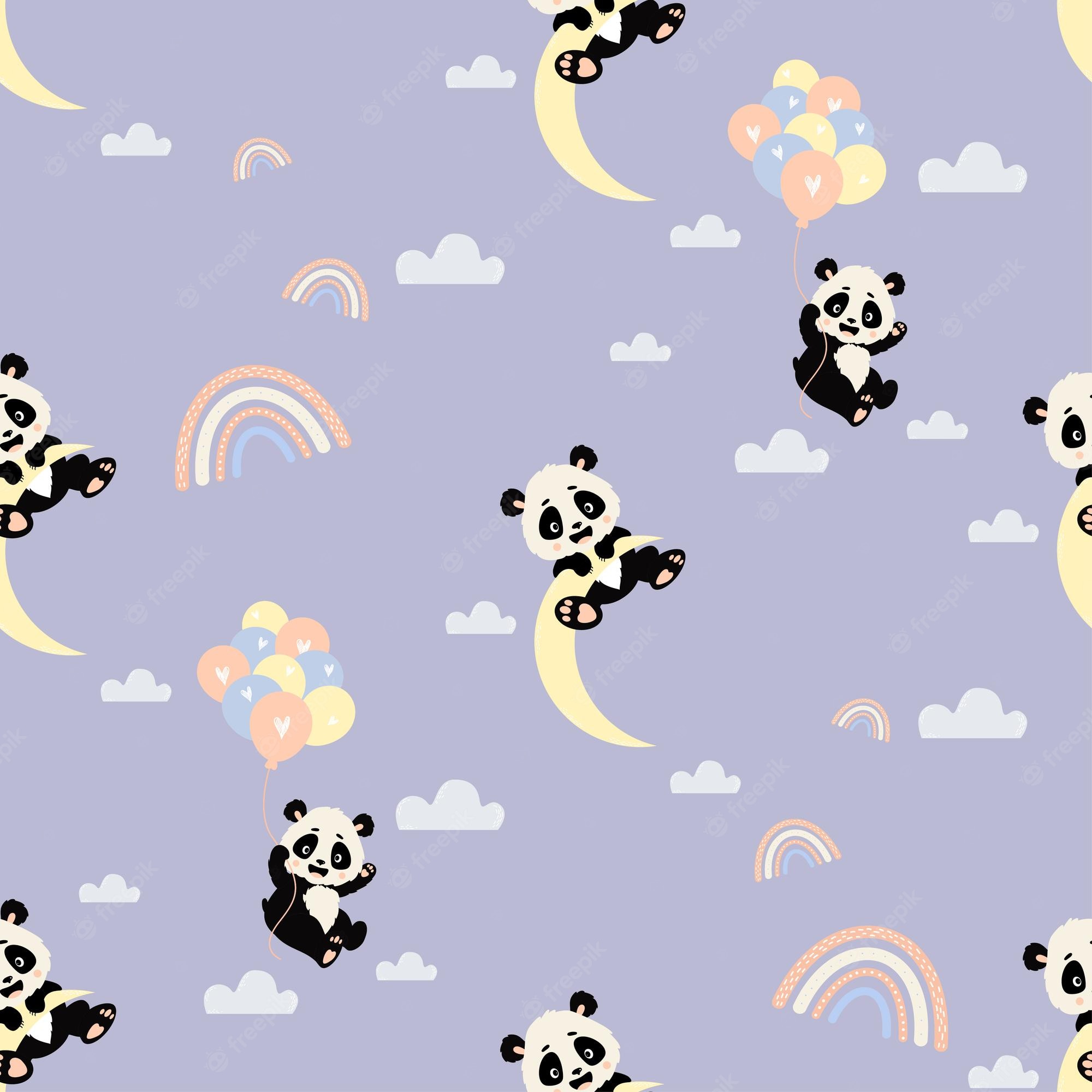 Cute Purple Panda Wallpapers