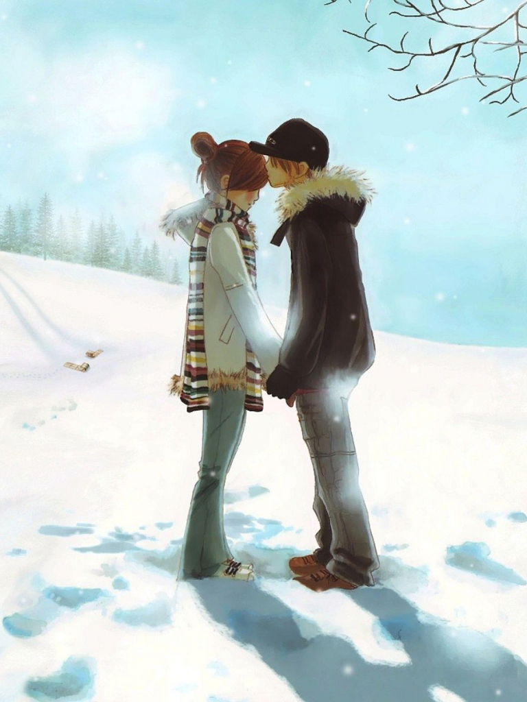 Cute Snow Couple Love Wallpapers Wallpapers