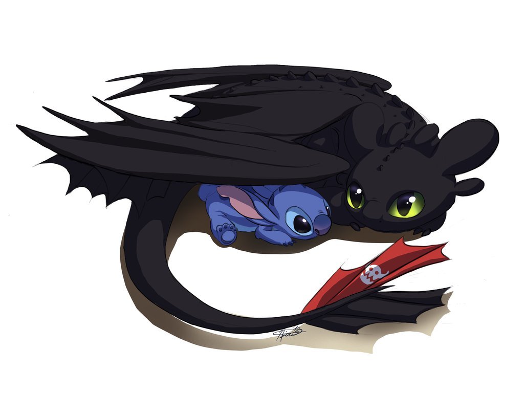 Cute Stitch And Toothless Wallpapers