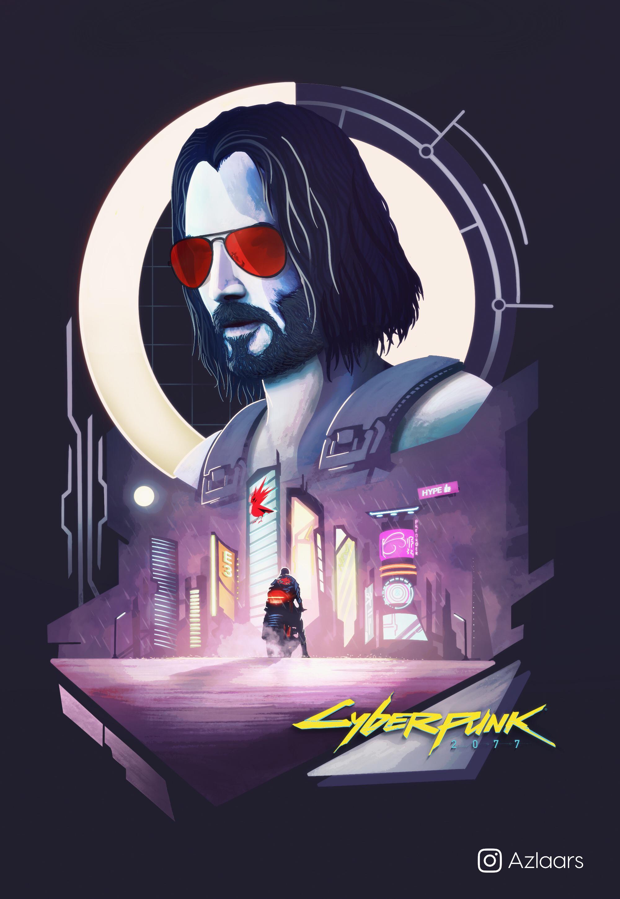 Cyberpunk 2077 X Keanu Reeves Fan Illustration Wallpapers