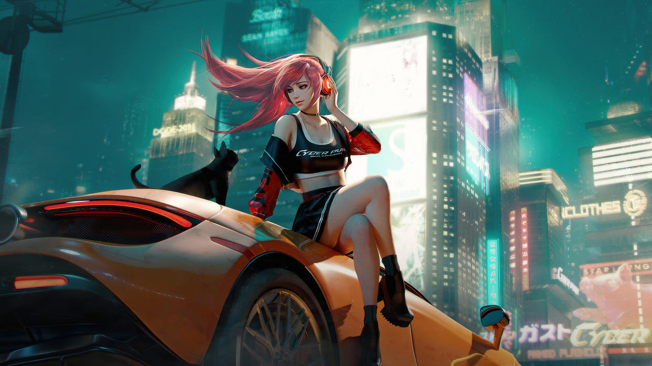 cyberpunk anime girl Wallpapers