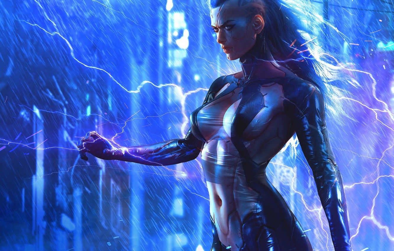 Cyberpunk Cyborg Girl Biker 2077 Wallpapers