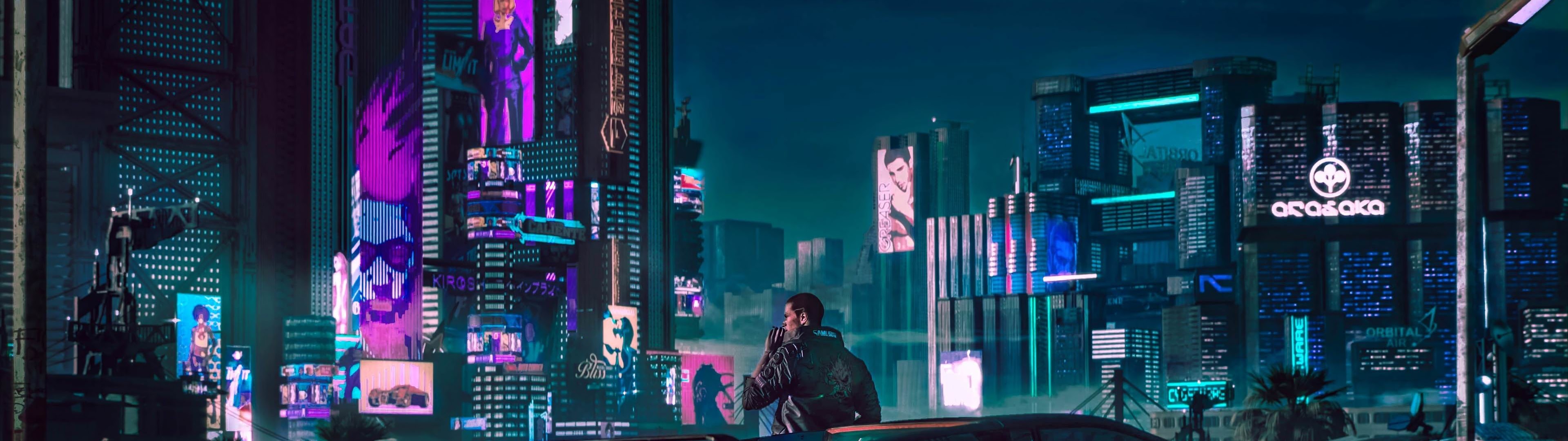 cyberpunk dual screen Wallpapers