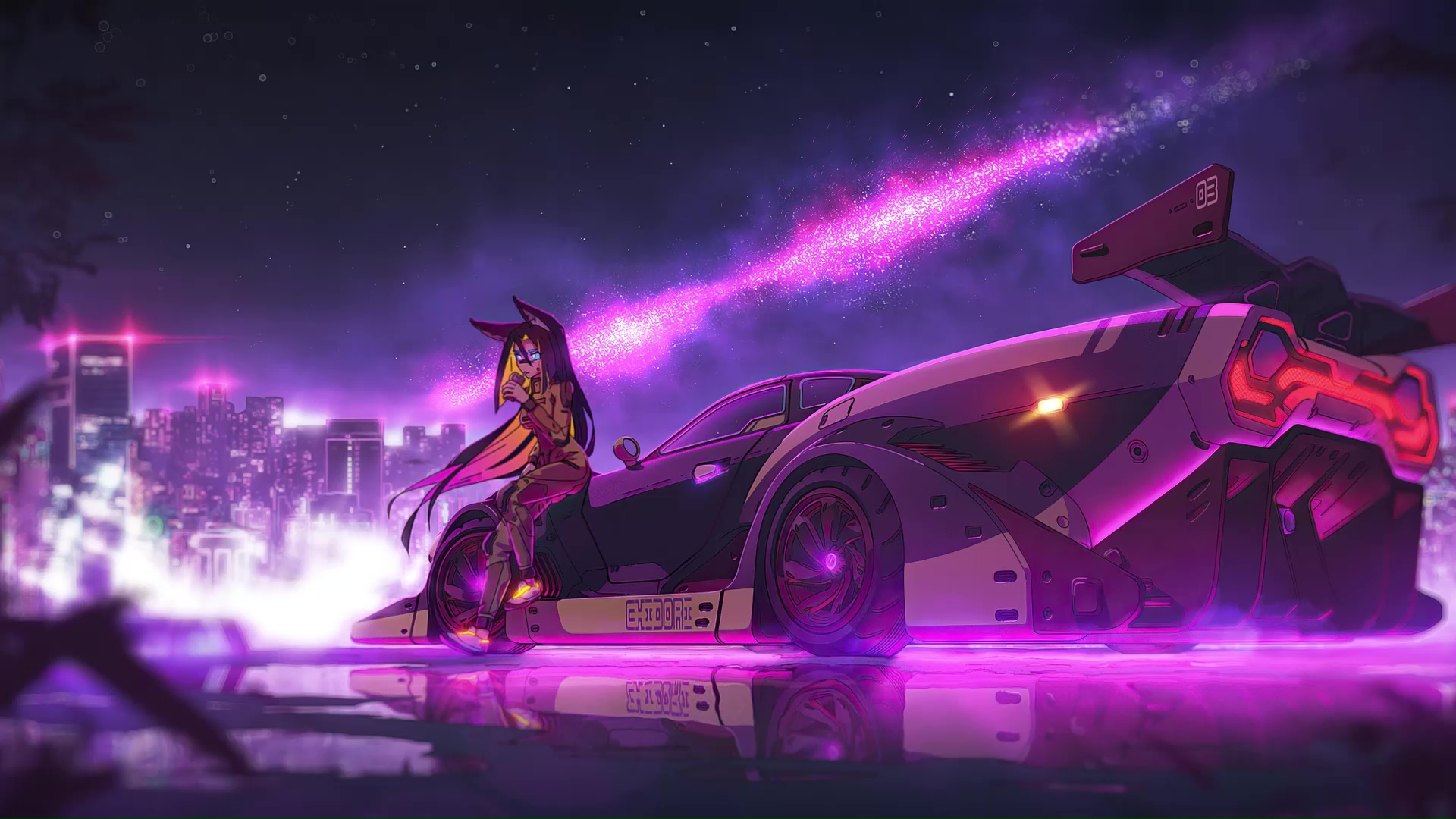 Cyberpunk Girl Futuristic Vehicle Wallpapers