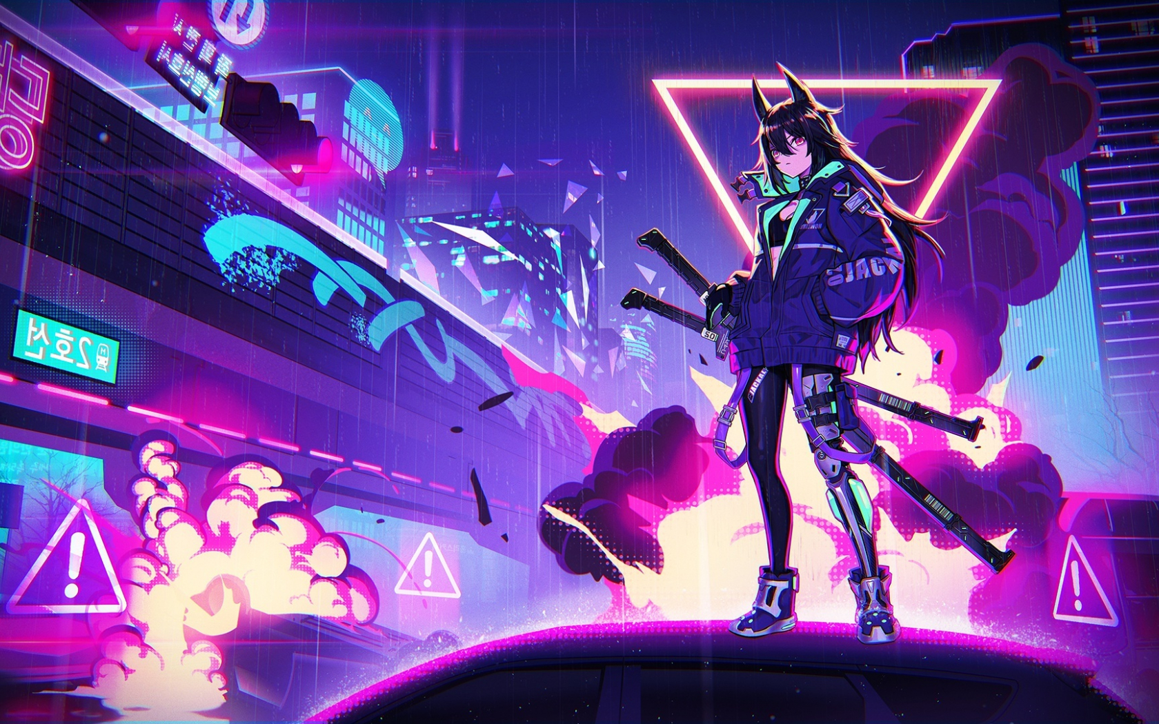 Cyberpunk Girl In Rain Wallpapers