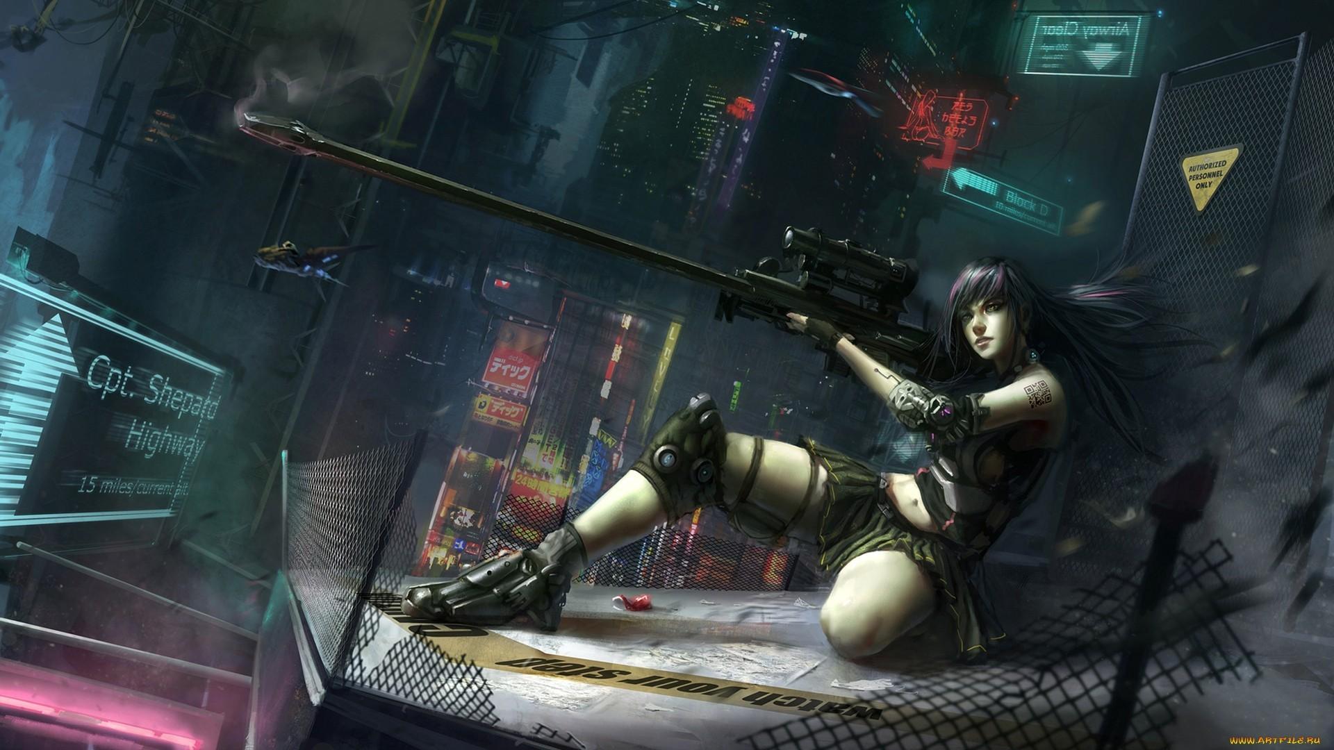 Cyberpunk Girl In Rain Wallpapers