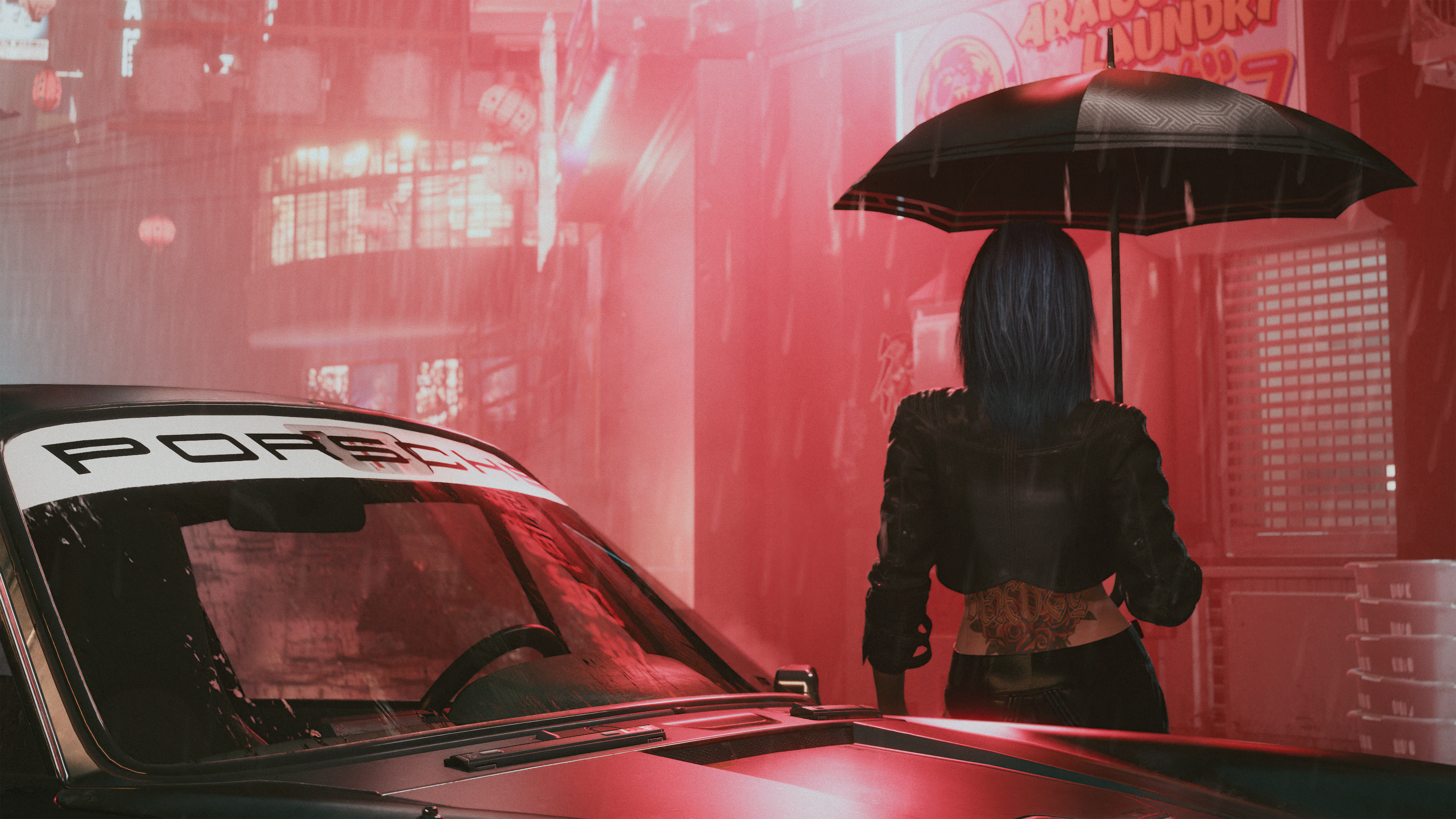 Cyberpunk Girl In Rain Wallpapers