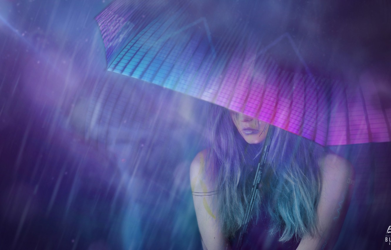 Cyberpunk Girl In Rain Wallpapers