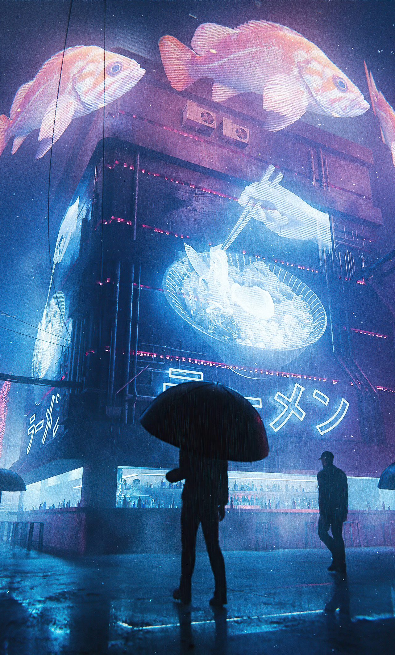 Cyberpunk Girl In Rain Wallpapers