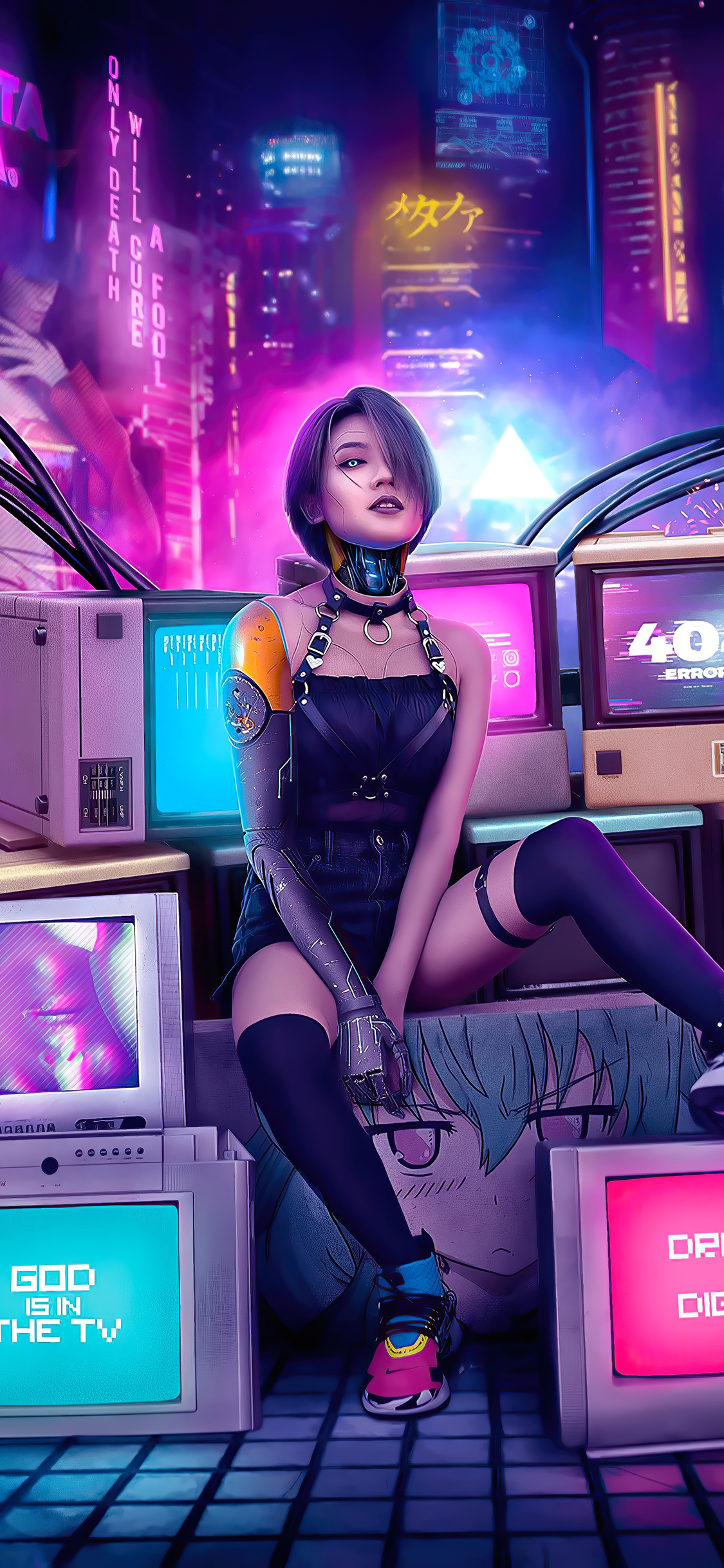 cyberpunk girl iphone Wallpapers