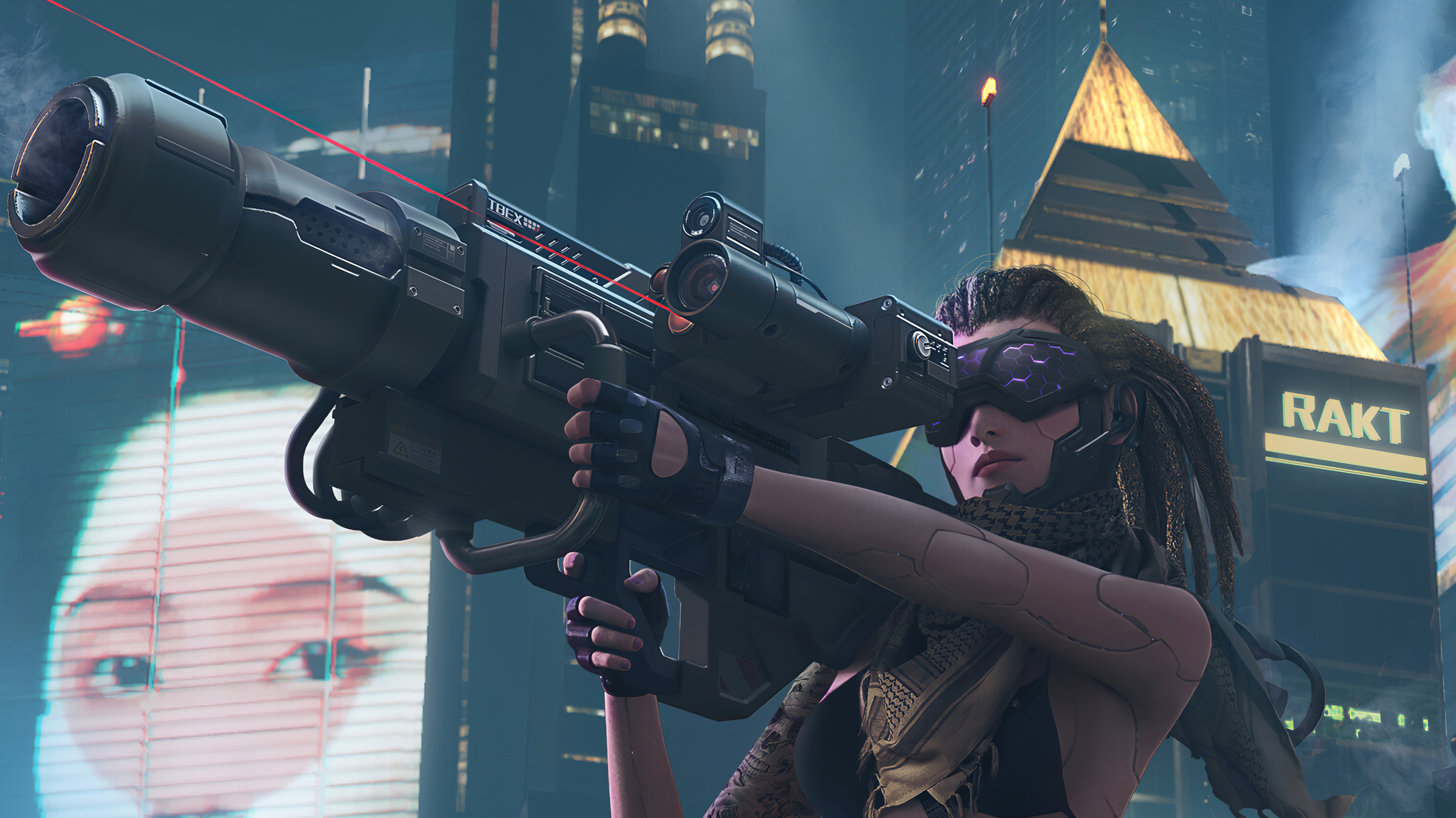 Cyberpunk Girl With Weapon Wallpapers