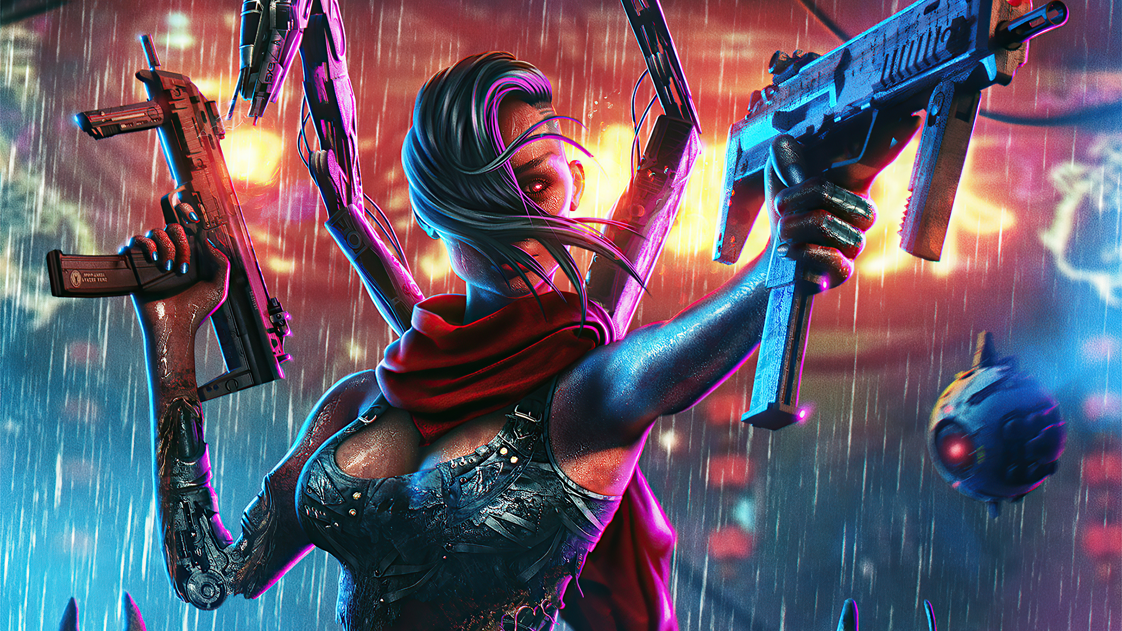 Cyberpunk Girl With Weapon Wallpapers