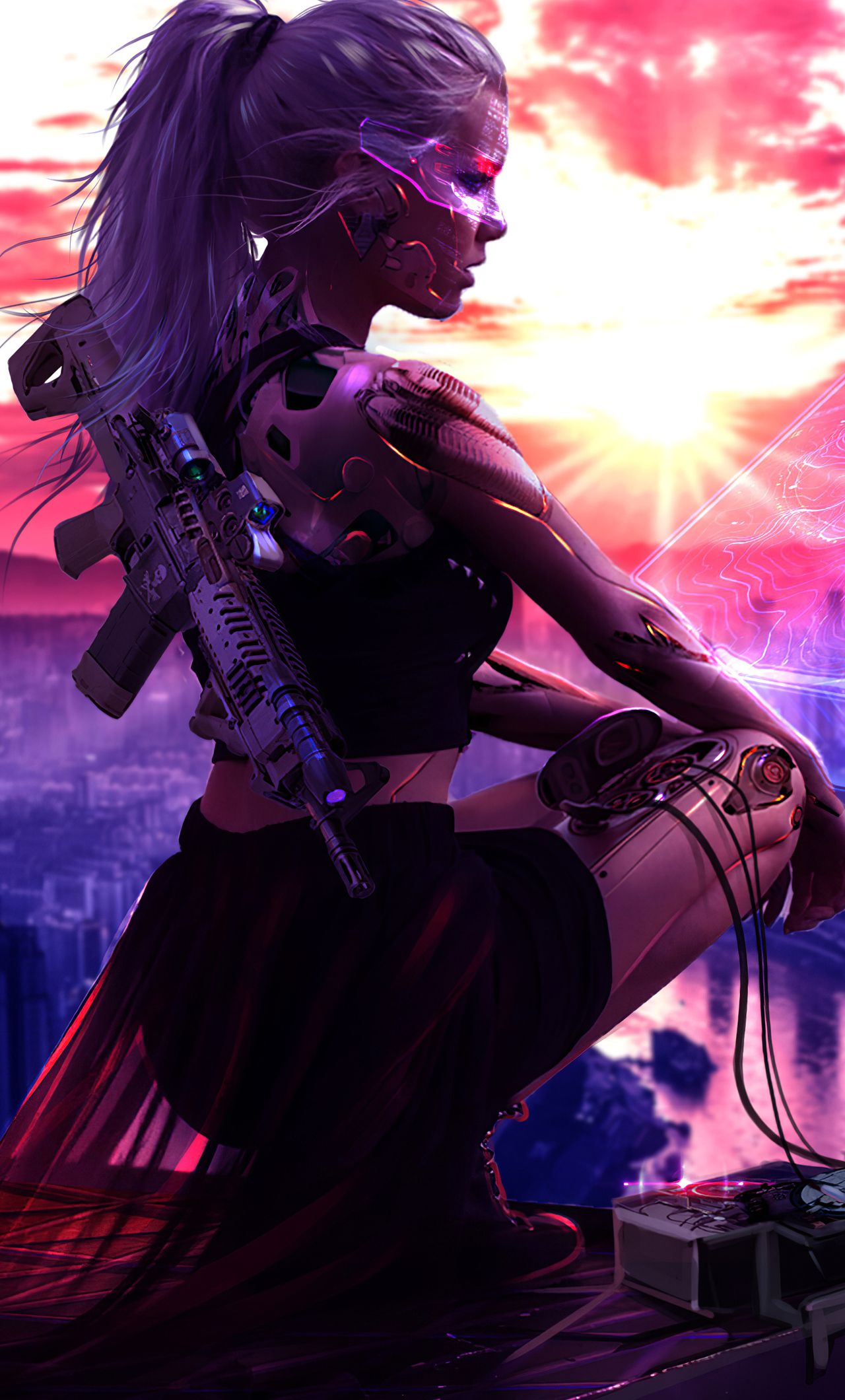 Cyberpunk Girl With Weapon Wallpapers