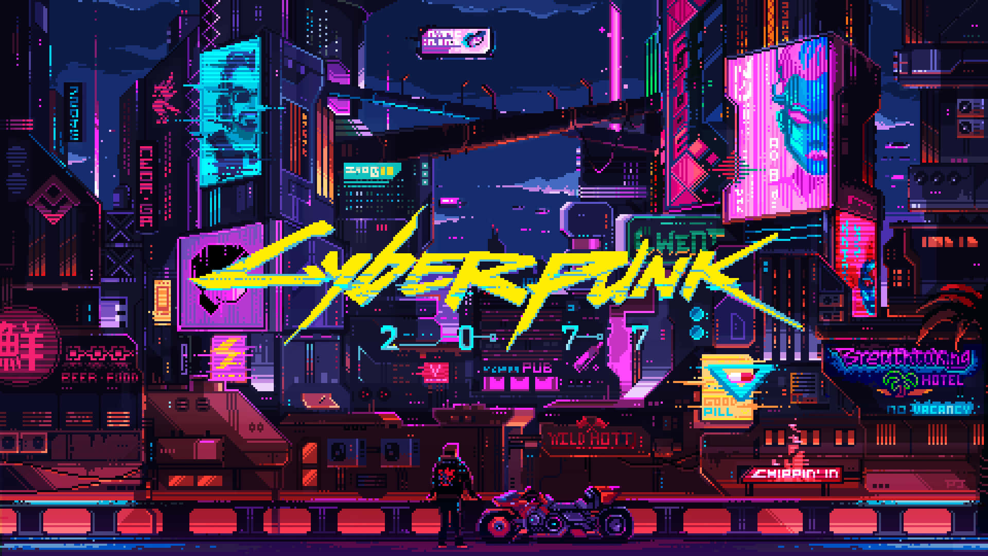 cyberpunk pixel art Wallpapers
