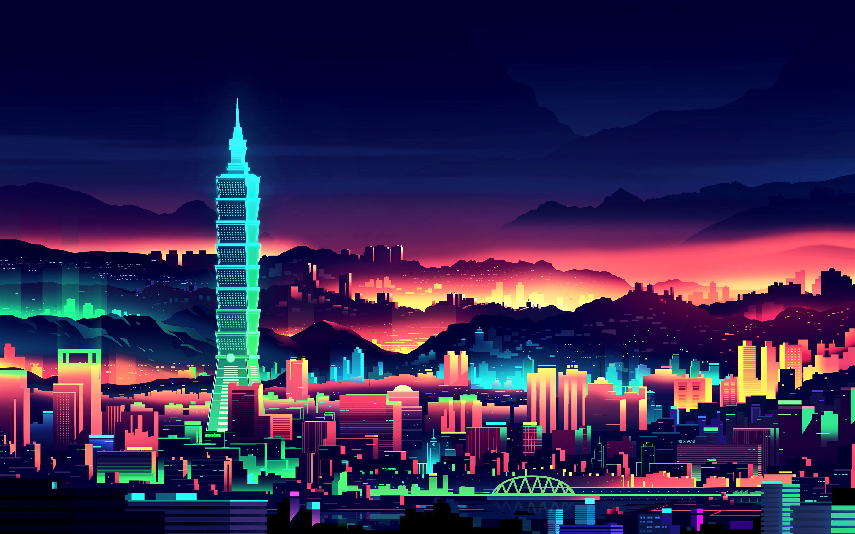 cyberpunk pixel art Wallpapers