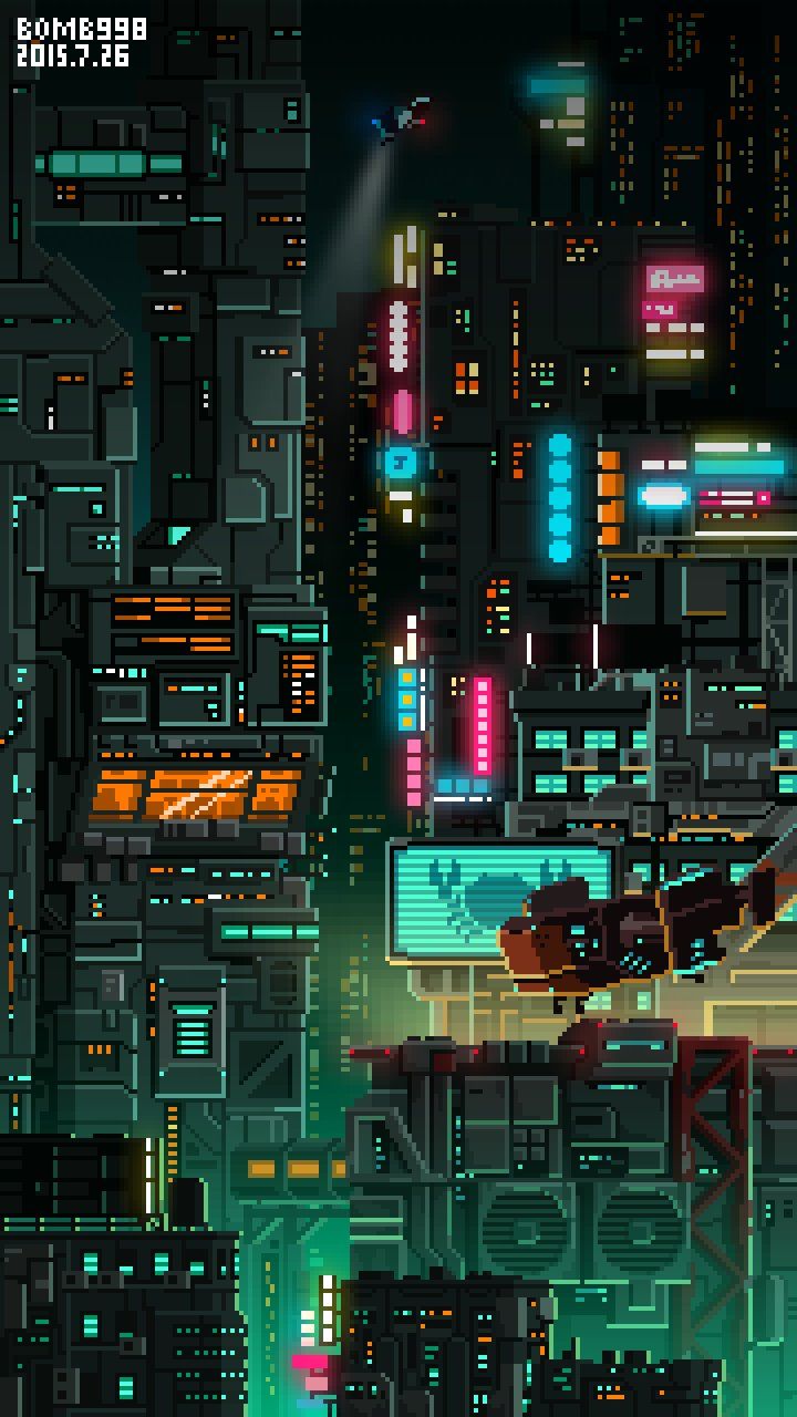 cyberpunk pixel art Wallpapers