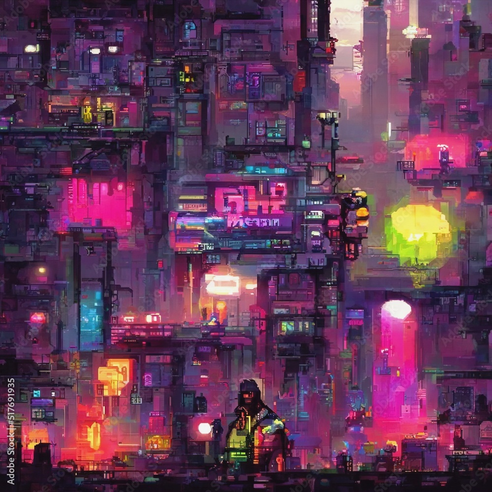 cyberpunk pixel art Wallpapers