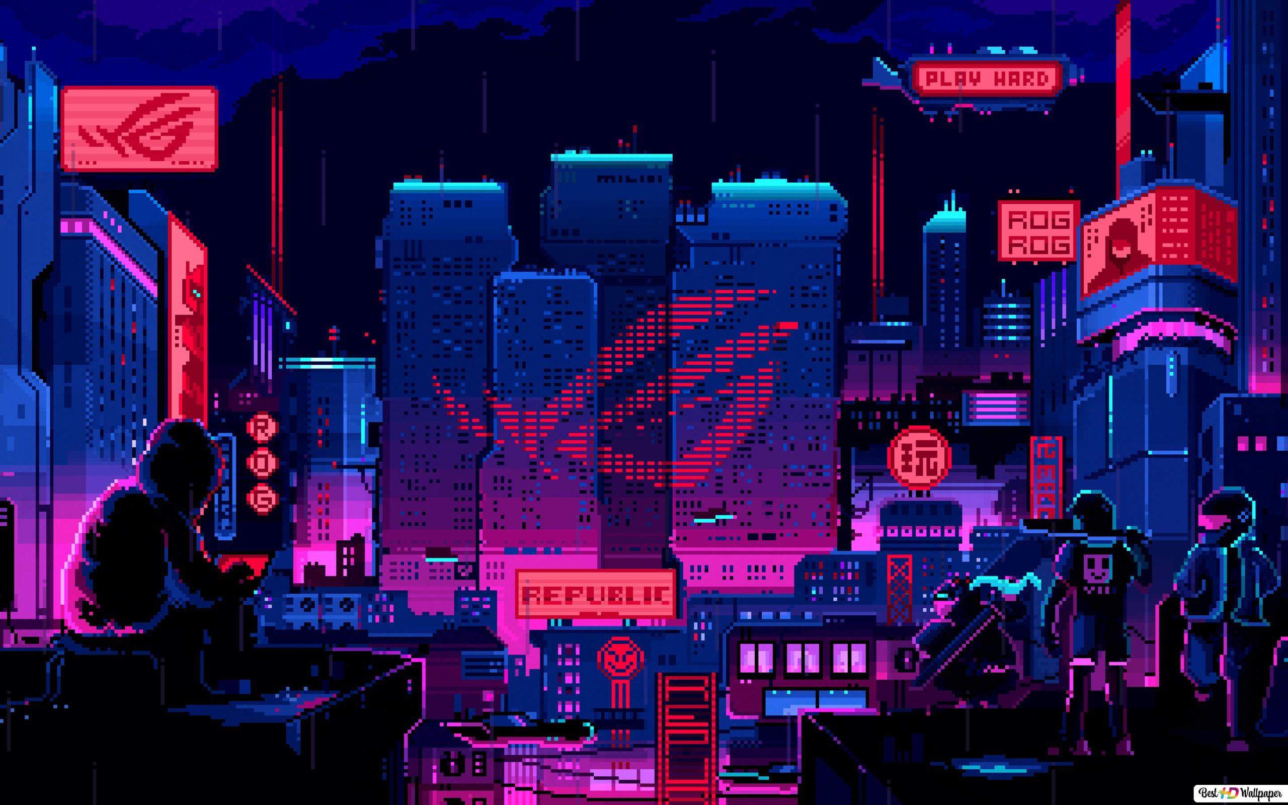 cyberpunk pixel Wallpapers