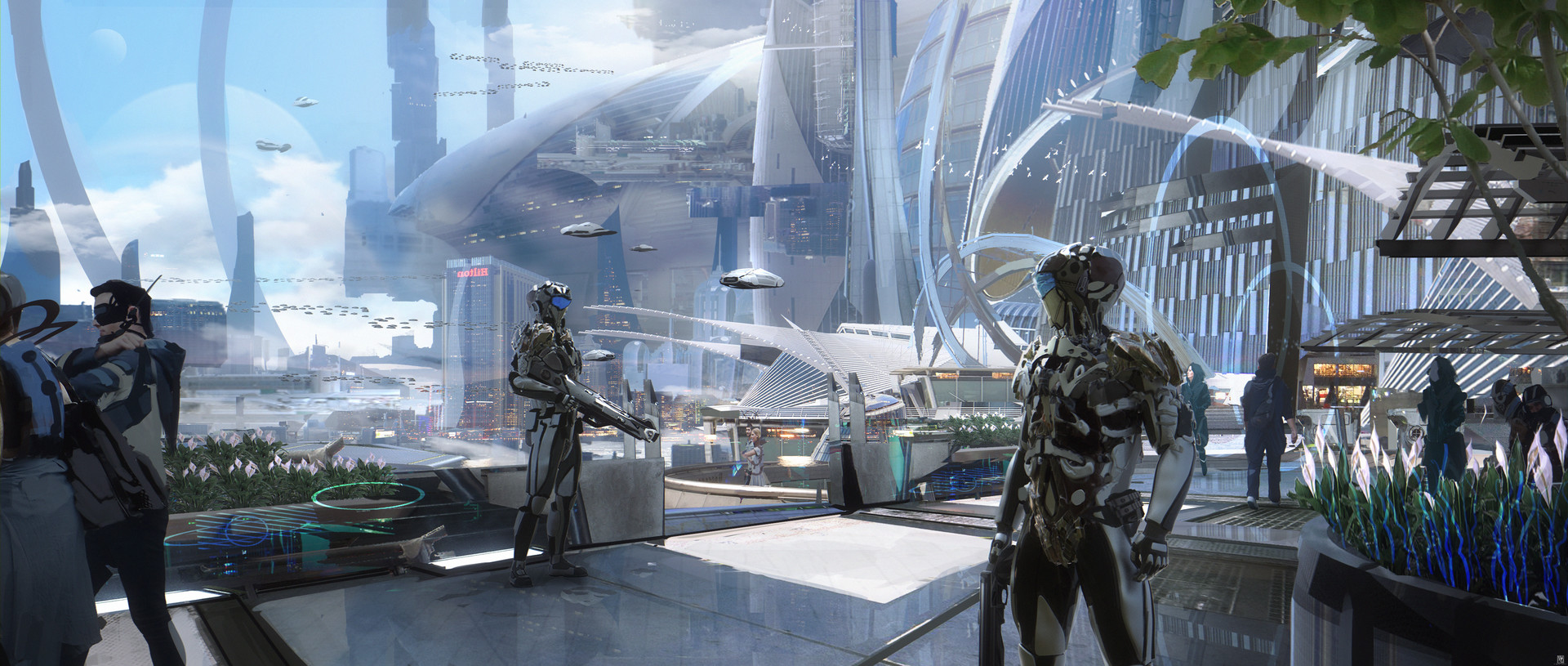 Cyberpunk Science Fiction Futuristic City And Police
 Wallpapers