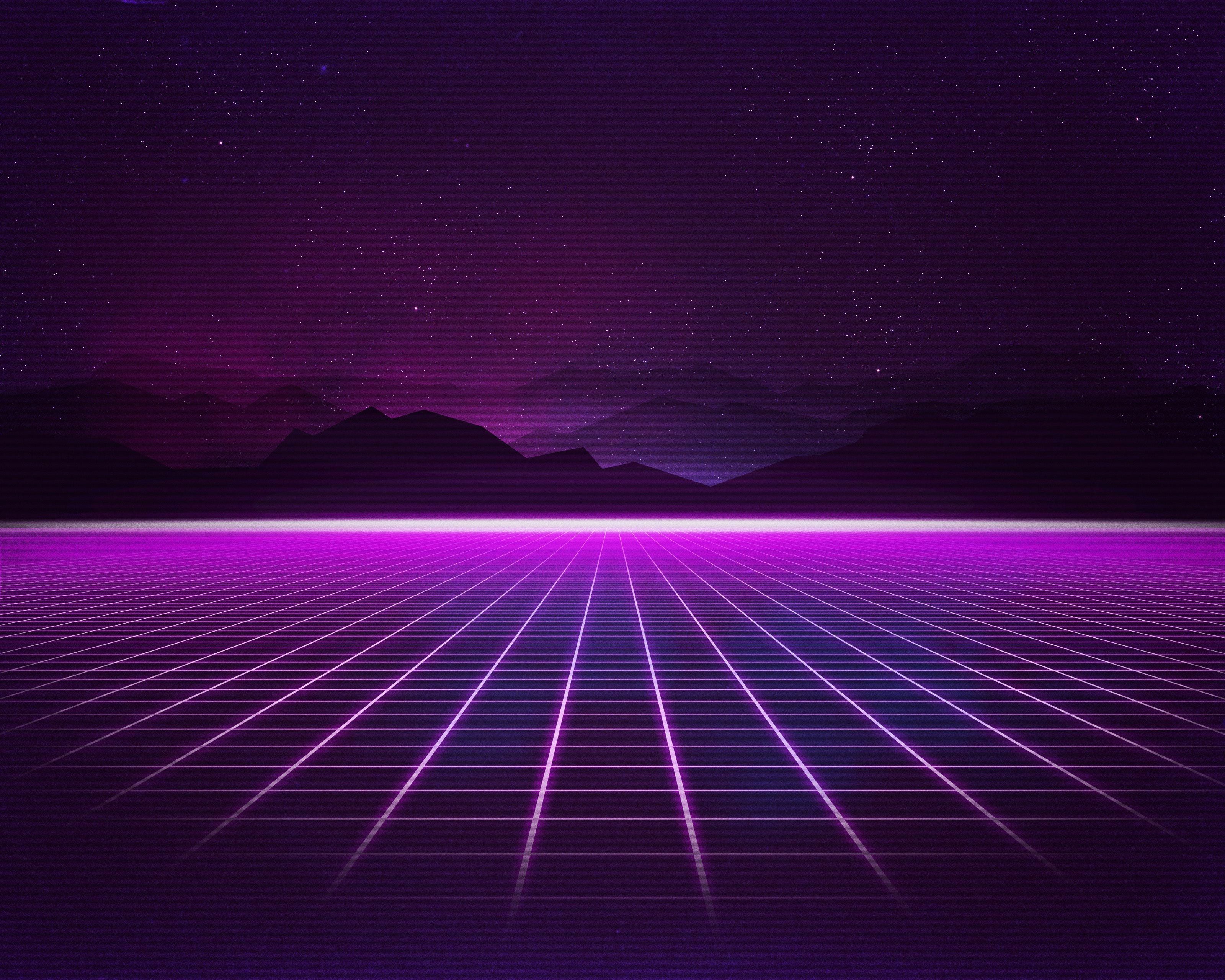 Cyberwave Purple Outrun Wallpapers