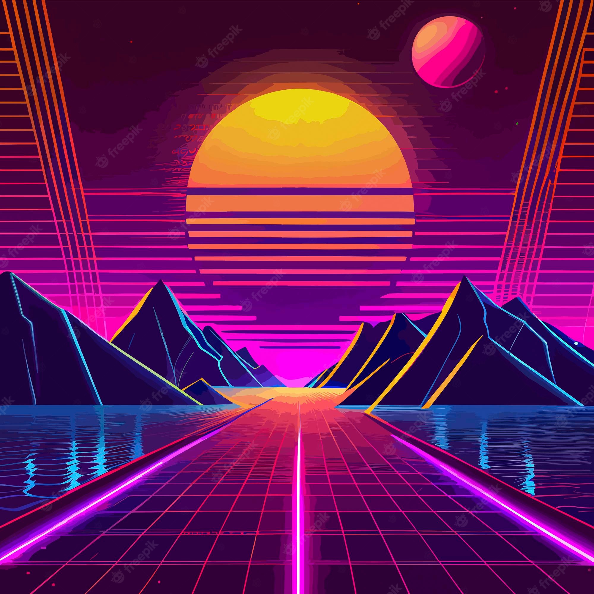 Cyberwave Purple Outrun Wallpapers