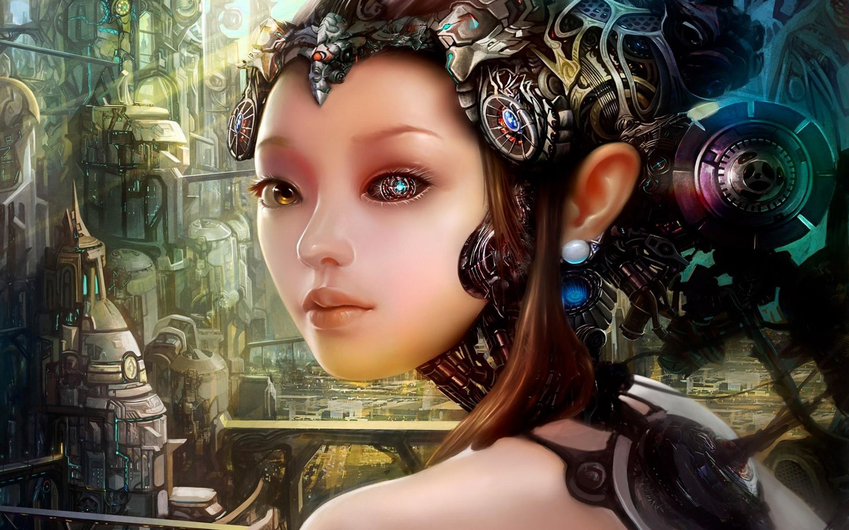 Cyborg Girl Headshot Wallpapers