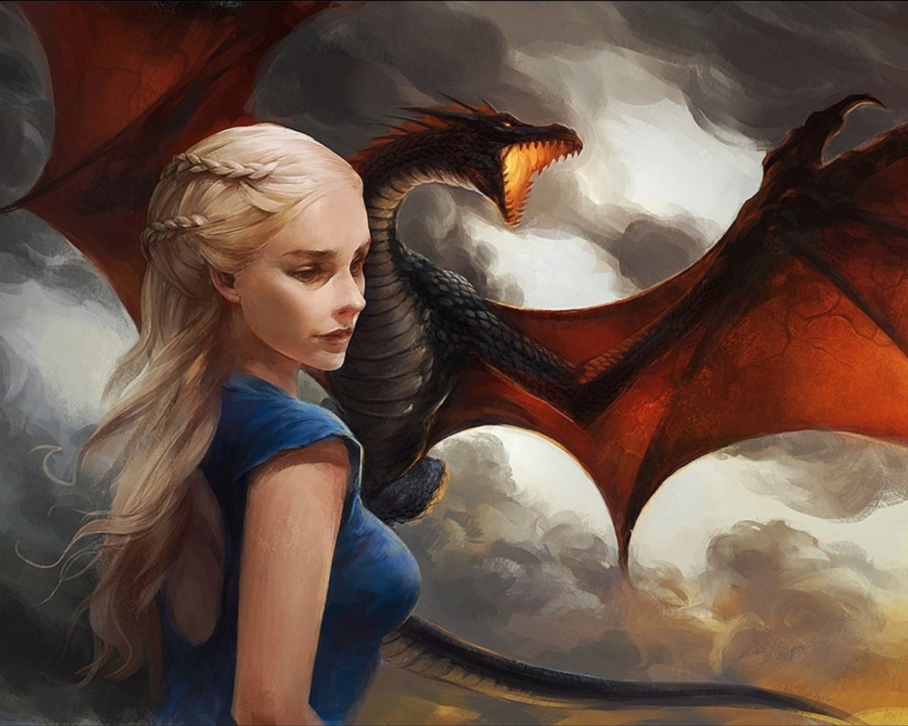 Daenerys And Drogon Art Wallpapers