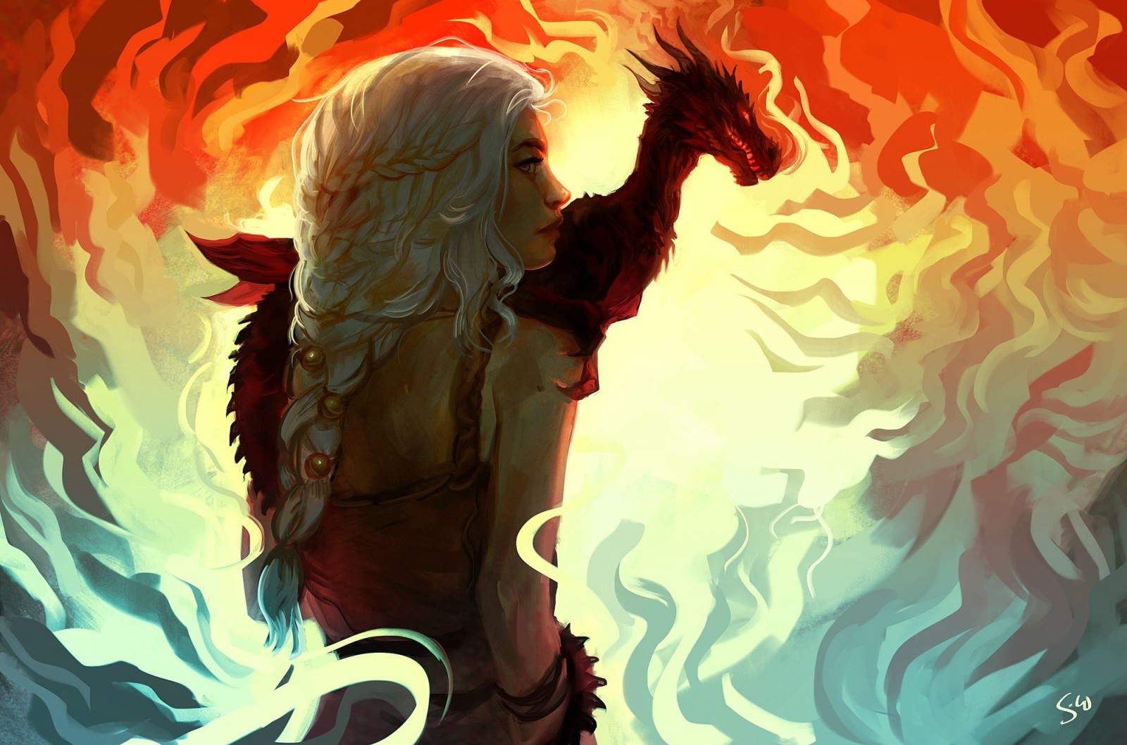 Daenerys And Drogon Art Wallpapers