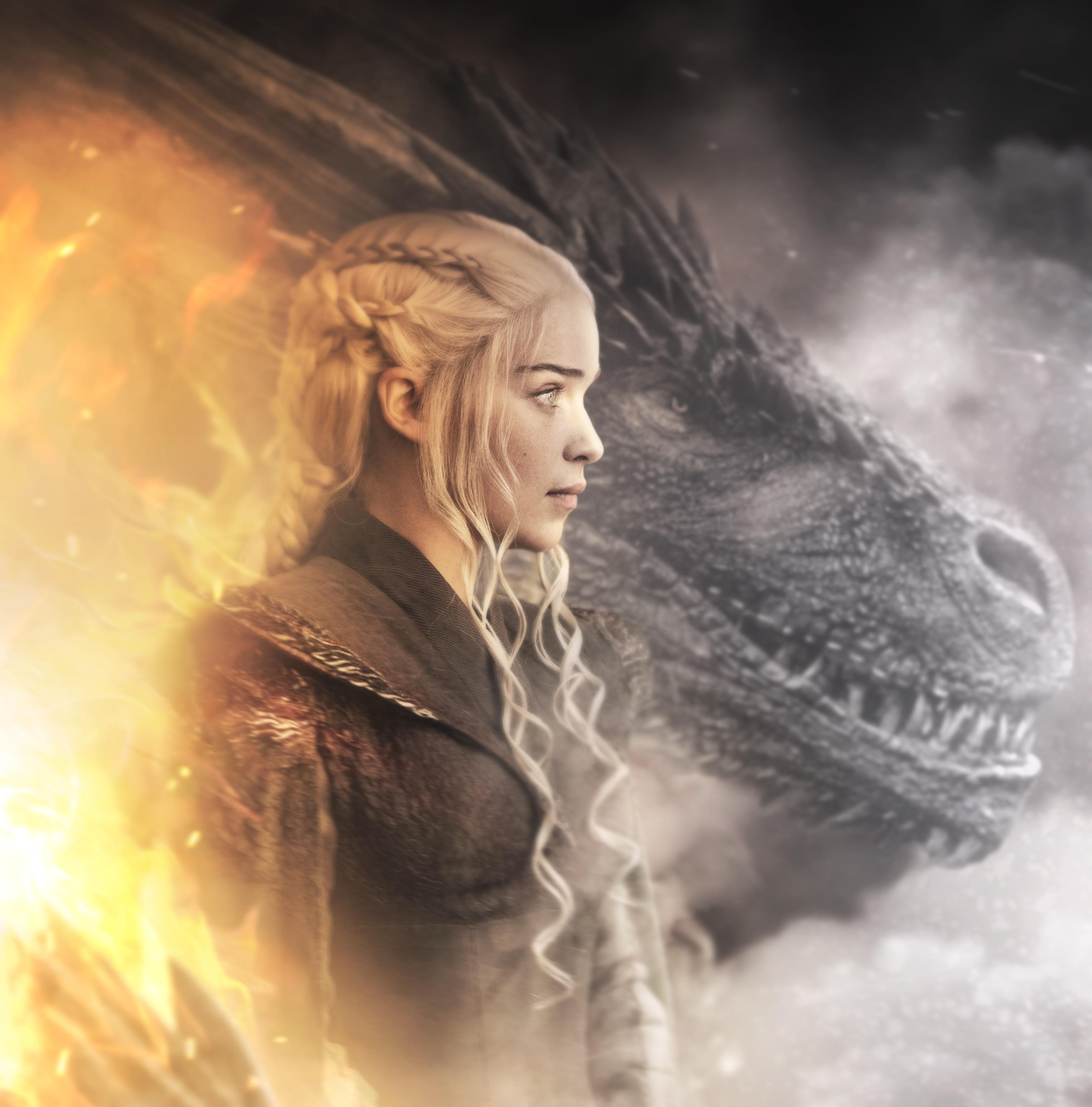 Daenerys And Drogon Art Wallpapers