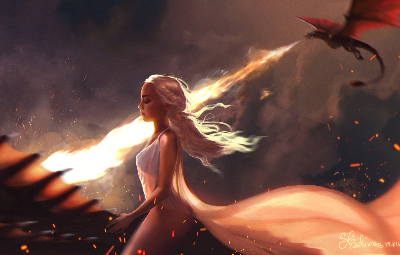 Daenerys And Drogon Art Wallpapers