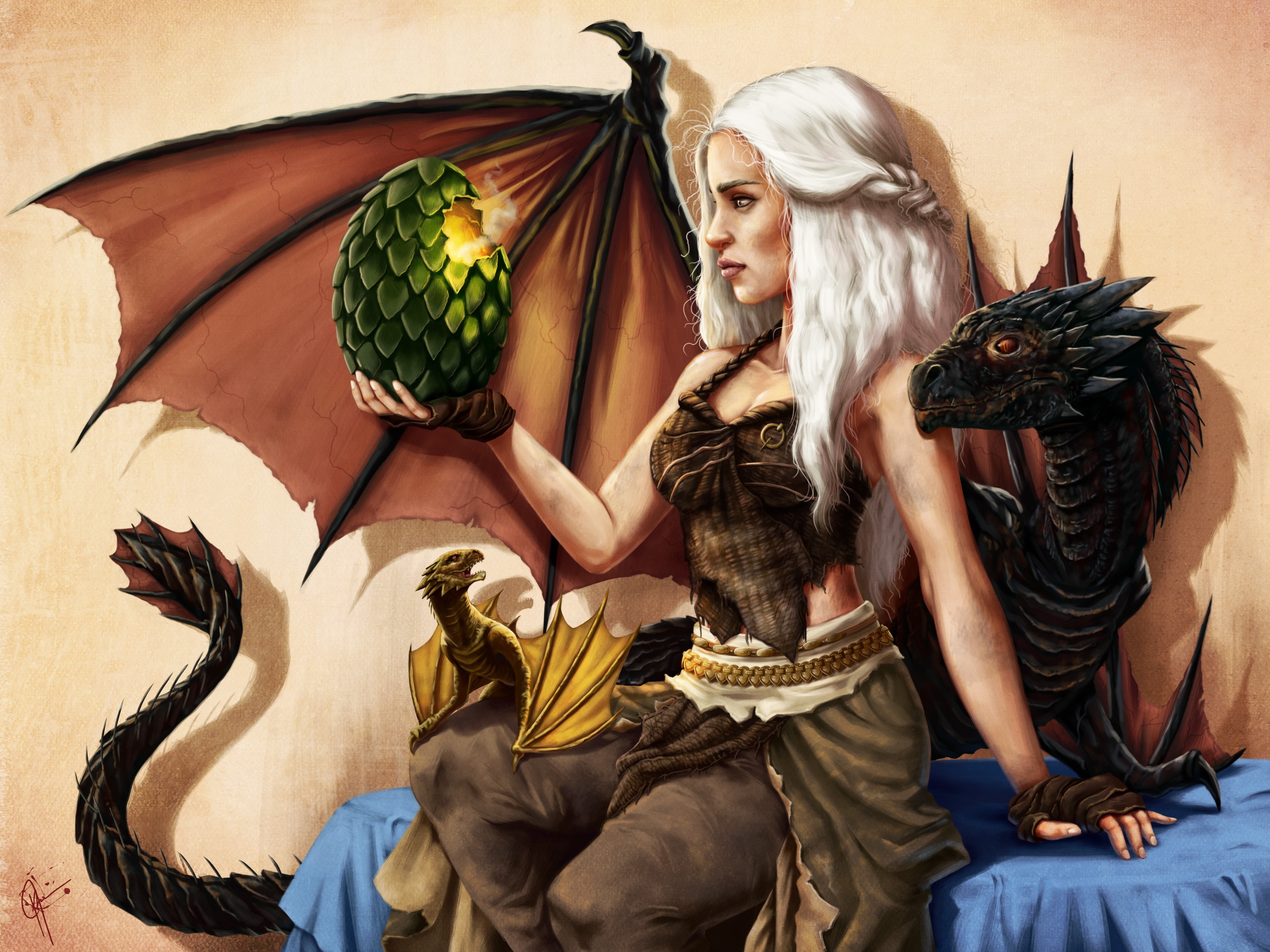 Daenerys And Drogon Art Wallpapers