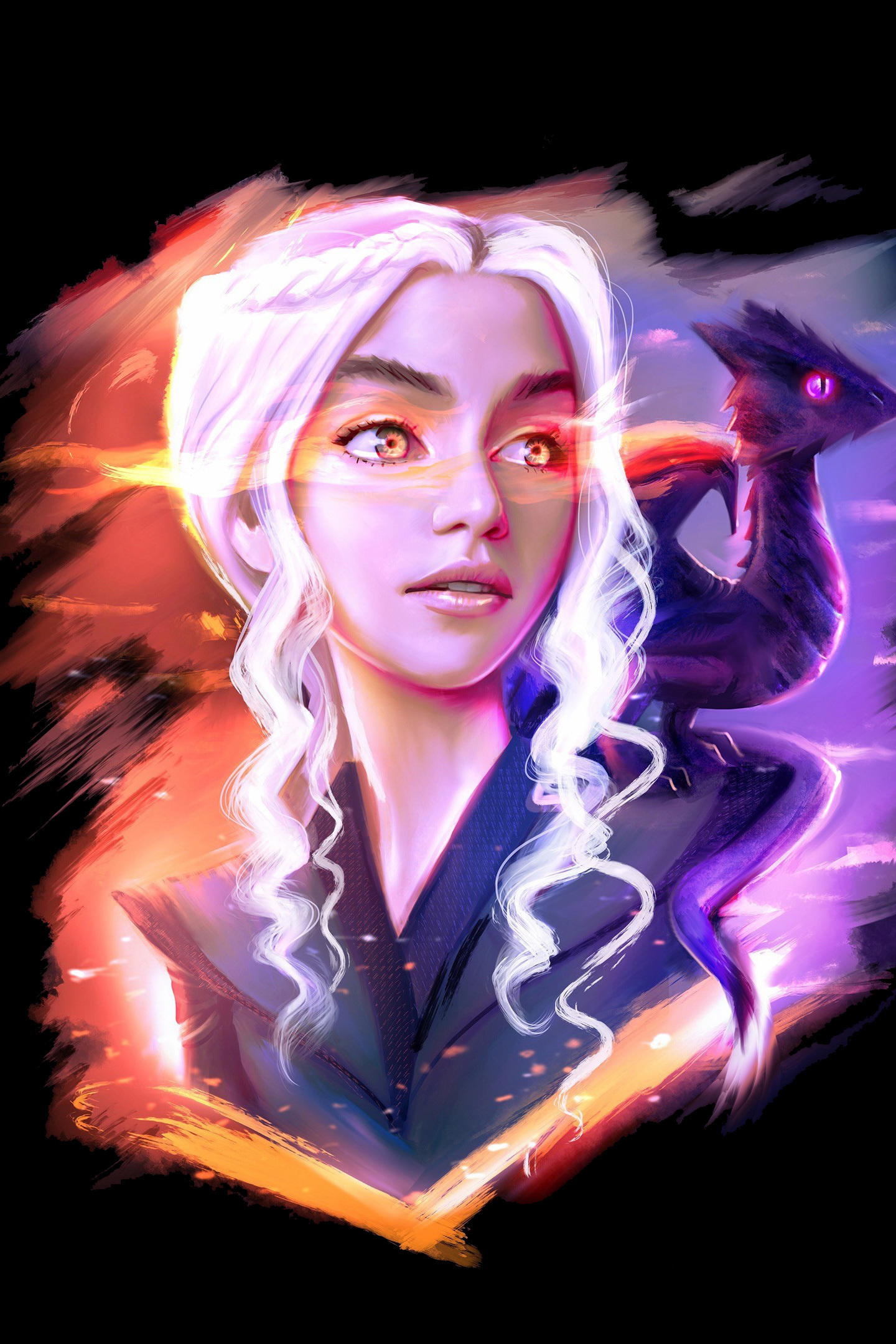 Daenerys Targaryen With Dragon Artwork Wallpapers