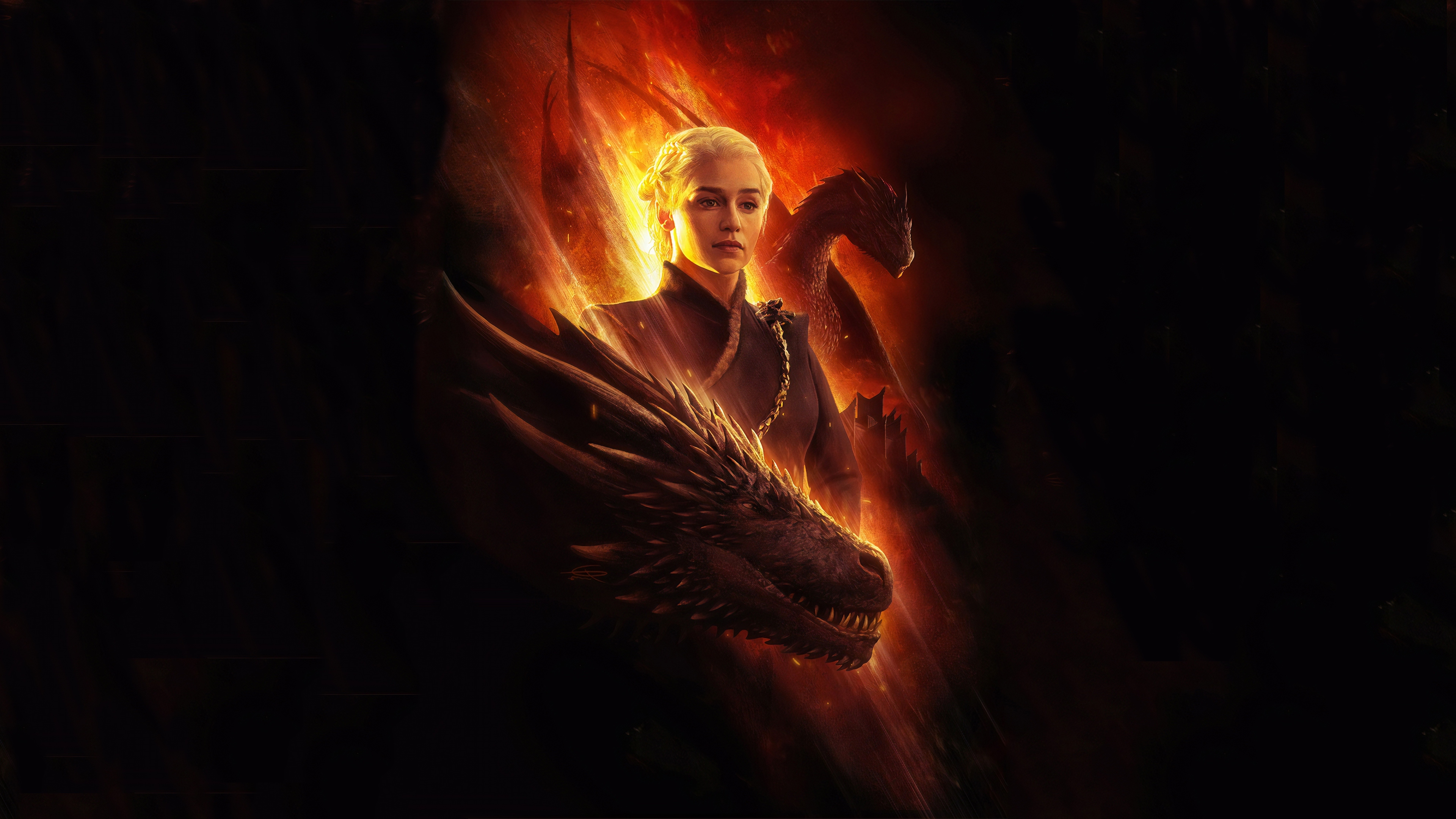 Daenerys Targaryen With Dragon Artwork Wallpapers