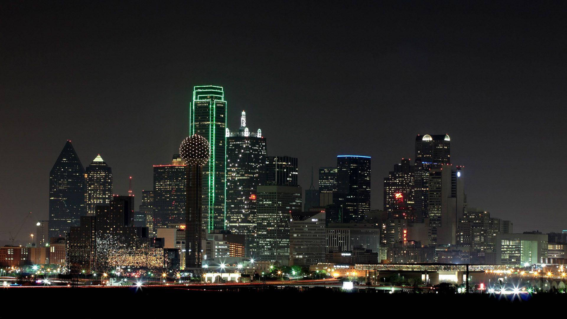 Dallas Texas Lights Skyscrapers Wallpapers