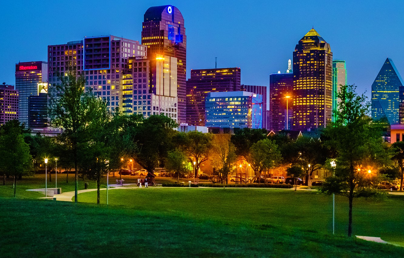 Dallas Texas Lights Skyscrapers Wallpapers