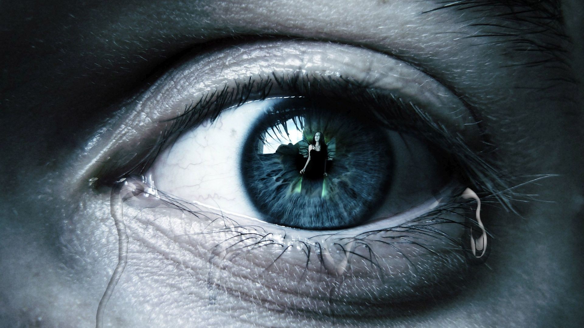 Dark Blue Artistic Eyes Wallpapers