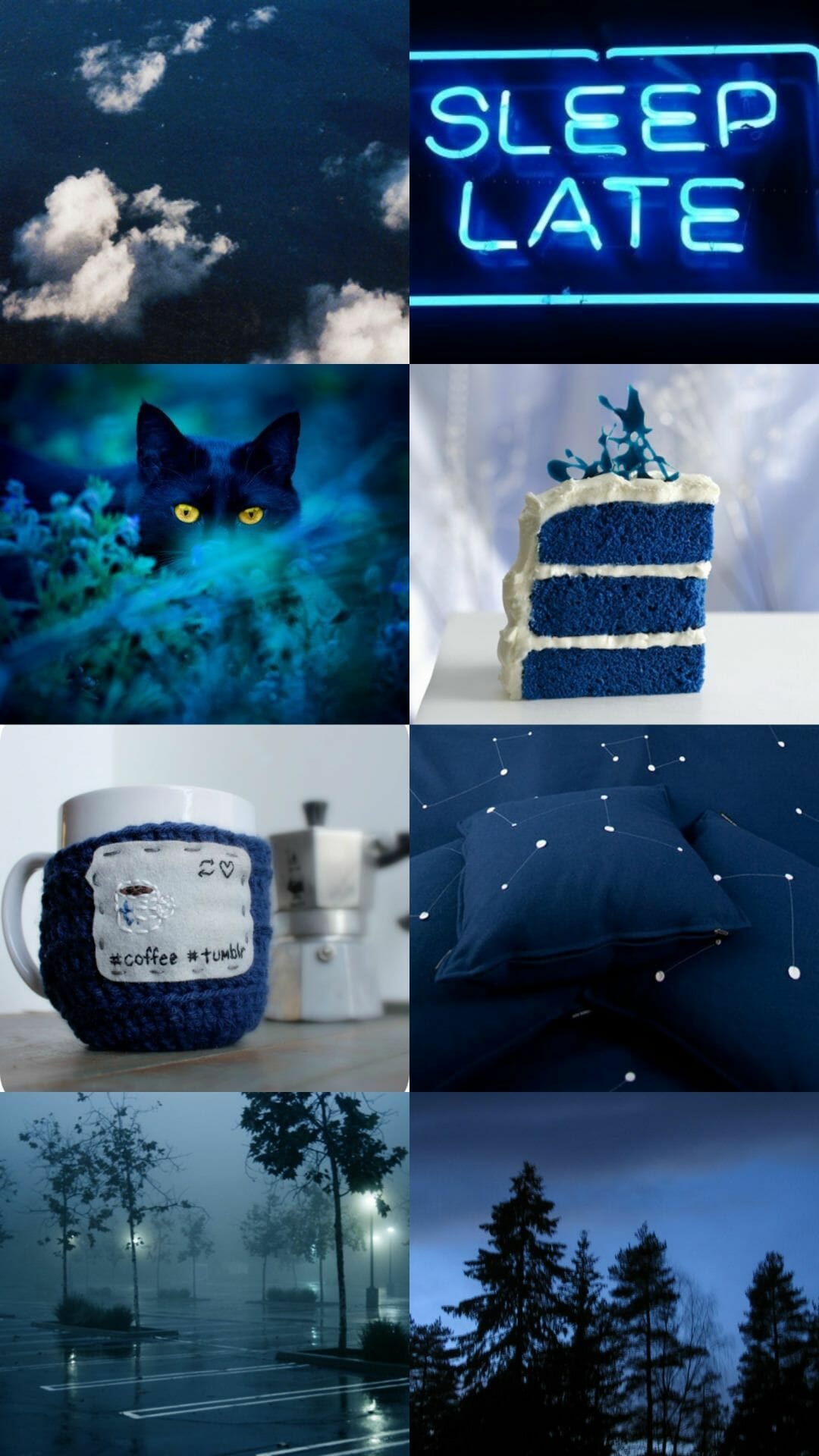 Dark Blue Collage Wallpapers