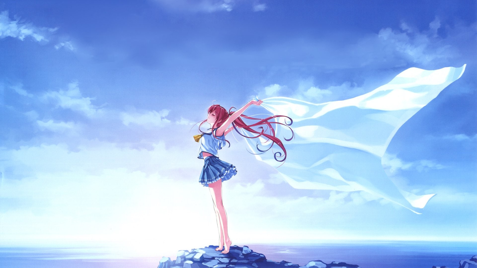 Dark Blue Sky Anime Scenery Wallpapers